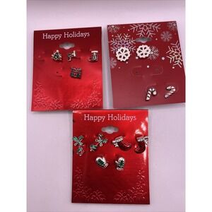 Holiday Earrings: Kohls Christmas Stud Earrings 6 Pairs‎